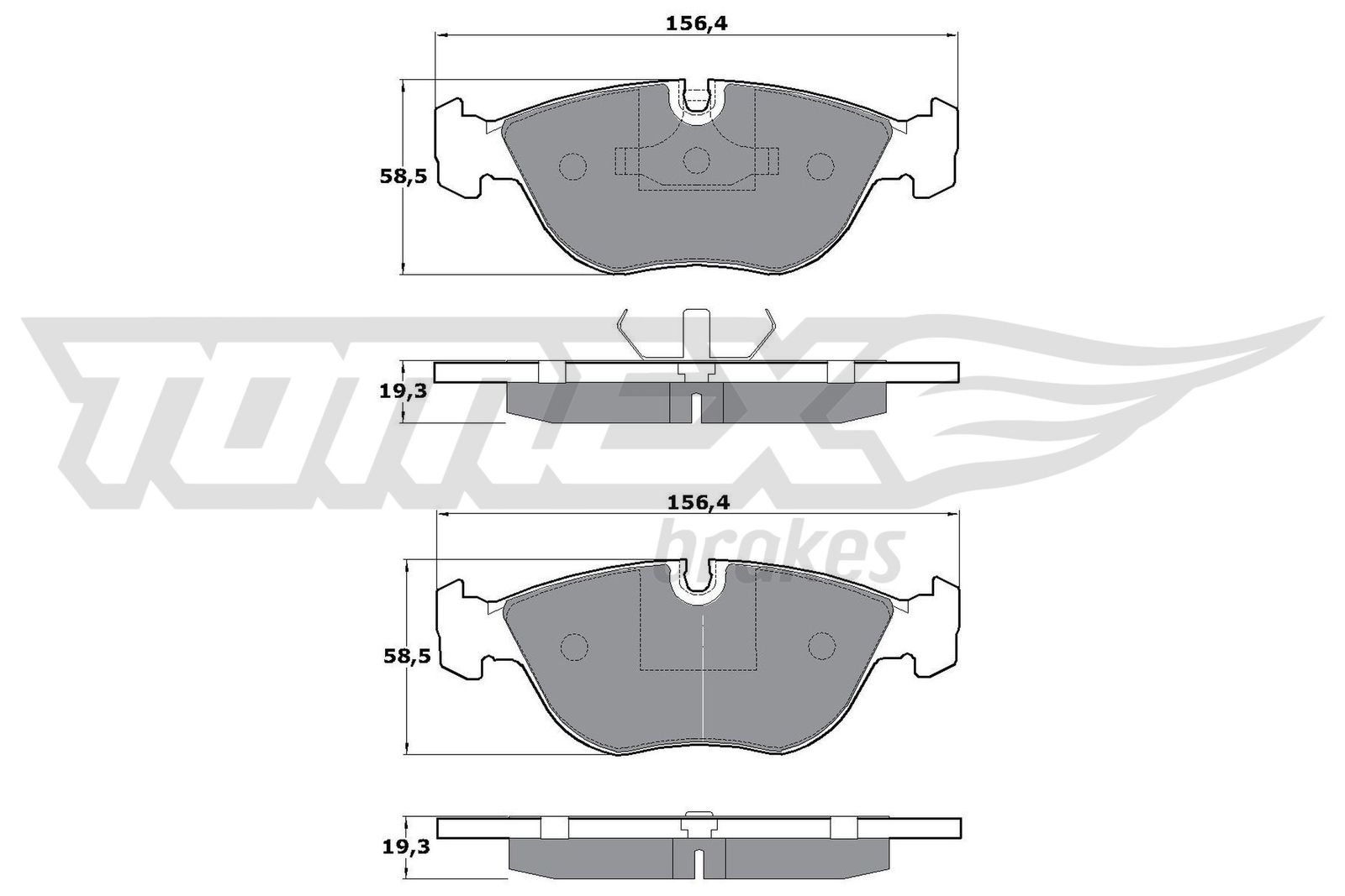 Sada brzdových platničiek kotúčovej brzdy TOMEX Brakes
